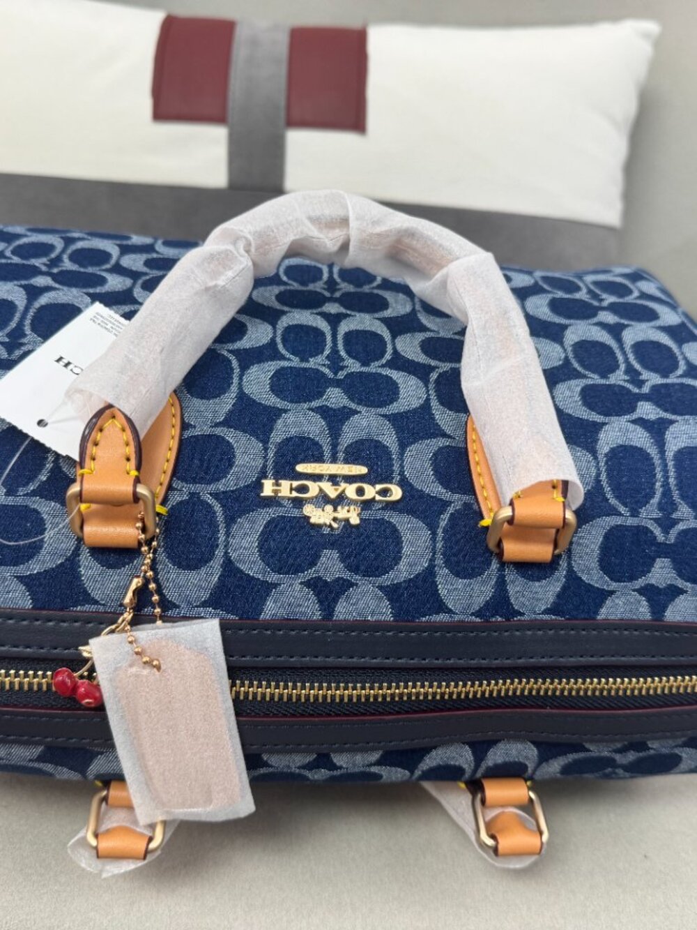 Coach Rowan Satchel Bag In Signature Denim Canvas NWT CY699 - Picture 3 of 5